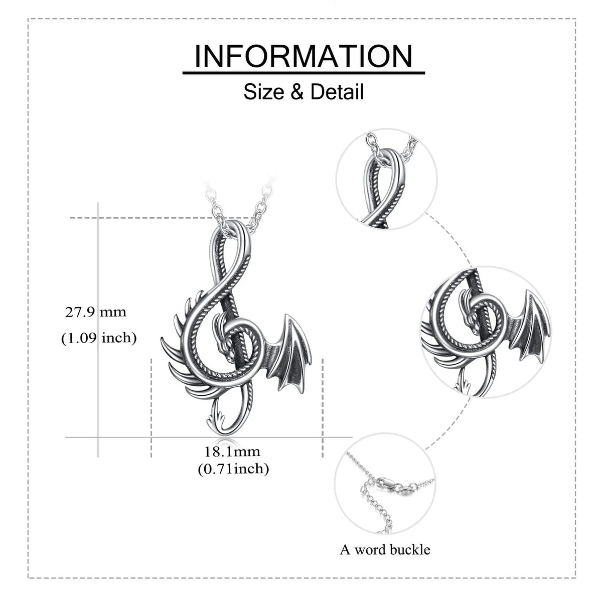 '' Always Be Yourself '' Dragon Necklace