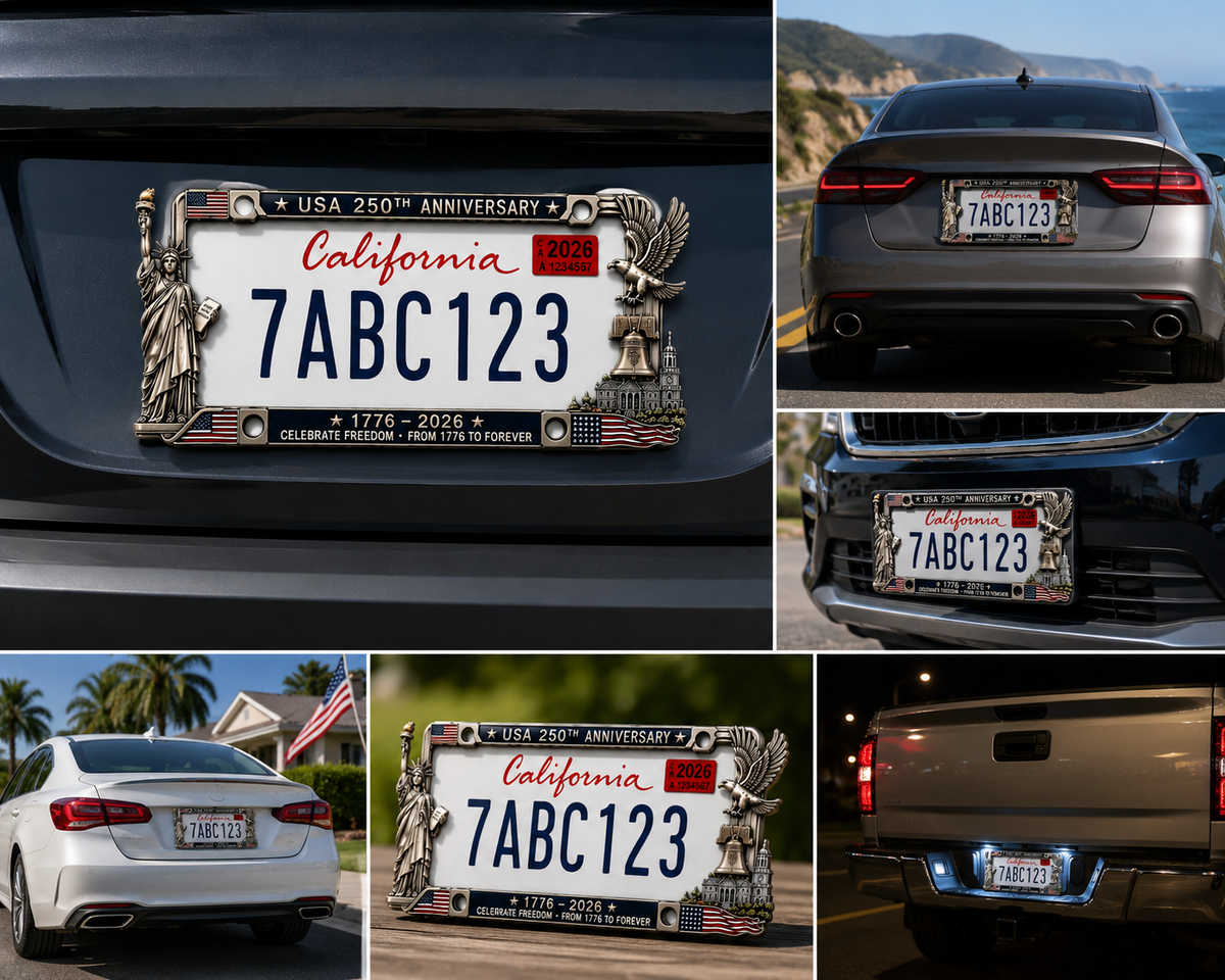 🔥 Father's Day 60% OFF!  - 🇺🇸 250th Anniversary Commemorative License Plate Frame🗽
