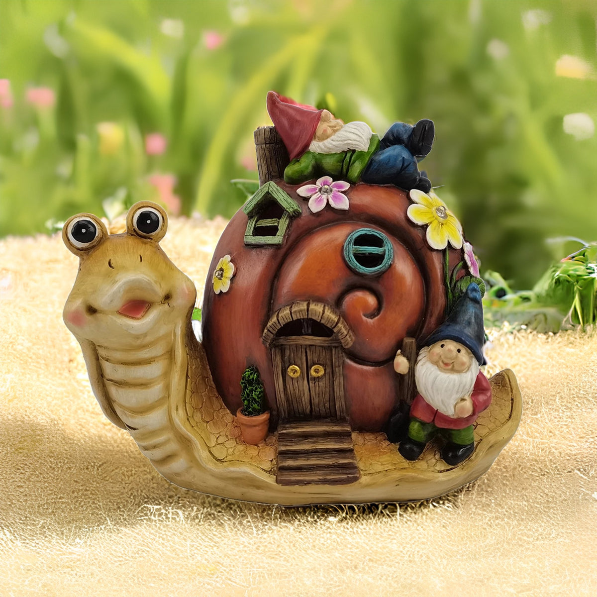 Solar Snail Statue Light