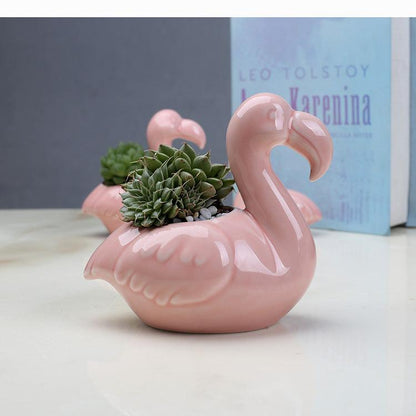 Pots de fleurs succulents flamant rose 2 pièces