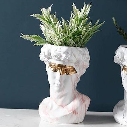 Ceramic David Bust Planter Vase Statue