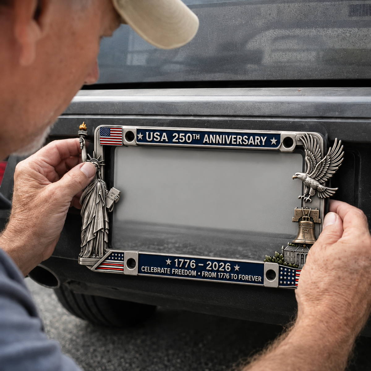 🔥 Father's Day 60% OFF!  - 🇺🇸 250th Anniversary Commemorative License Plate Frame🗽