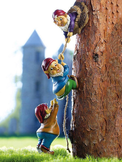 Sculpture de nains grimpants en résine, Statue d'art de Gnome, ornement de jardin, décoration de maison
