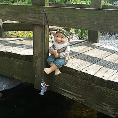 Statue de Gnome de jardin en résine, Figurines d'elfe nain de pêche, cour, pelouse, extérieur