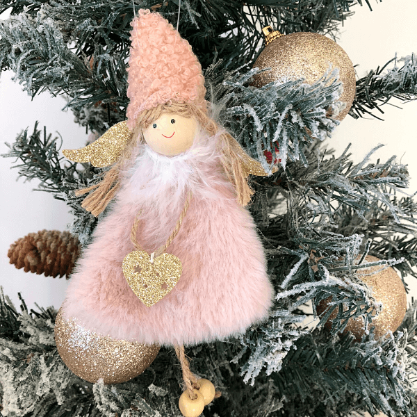 Anges de Noël faits à la main avec chapeau 