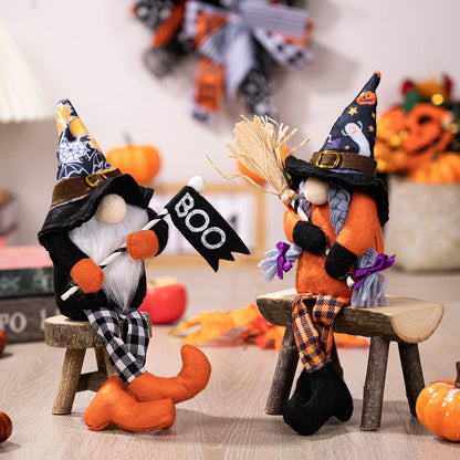 Chapeau de sorcière d'Halloween Gnome aux longues jambes
