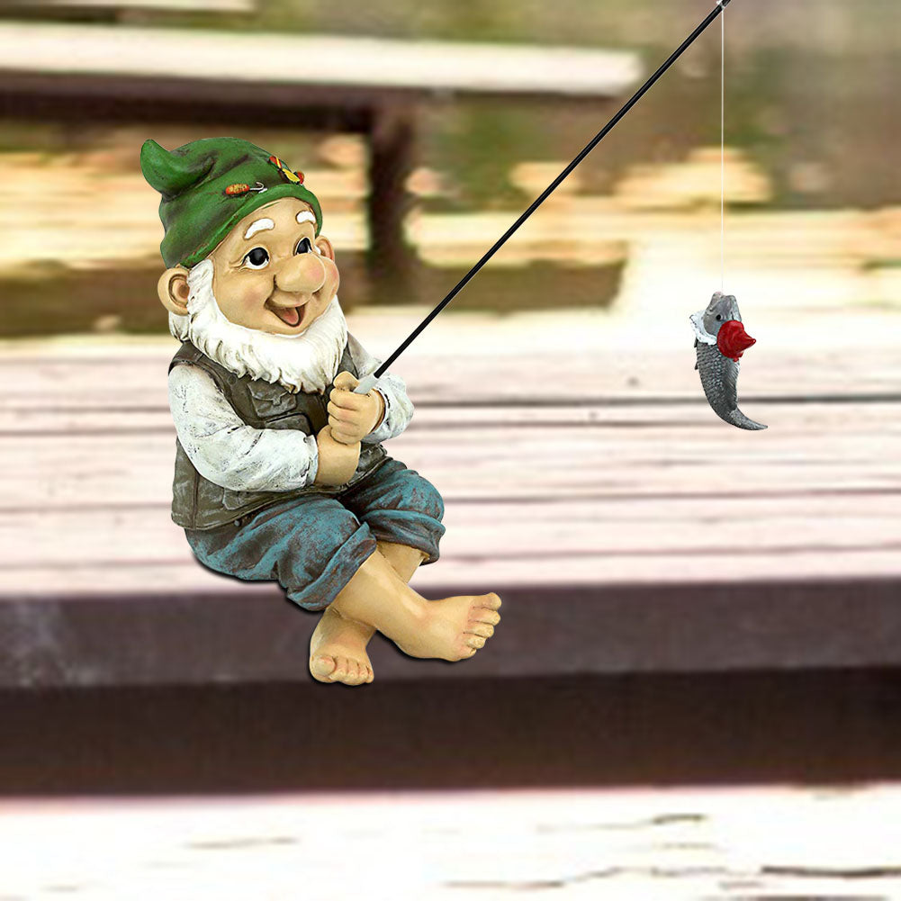 Statue de Gnome de jardin en résine, Figurines d'elfe nain de pêche, cour, pelouse, extérieur