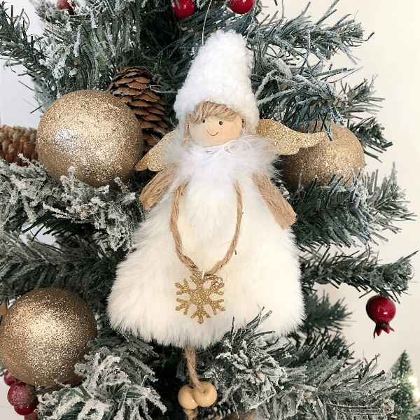 Anges de Noël faits à la main avec chapeau 