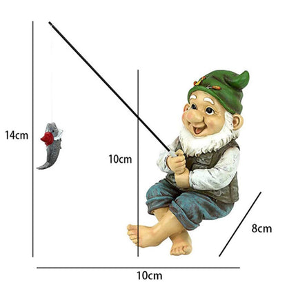 Statue de Gnome de jardin en résine, Figurines d'elfe nain de pêche, cour, pelouse, extérieur