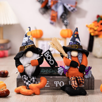 Chapeau de sorcière d'Halloween Gnome aux longues jambes