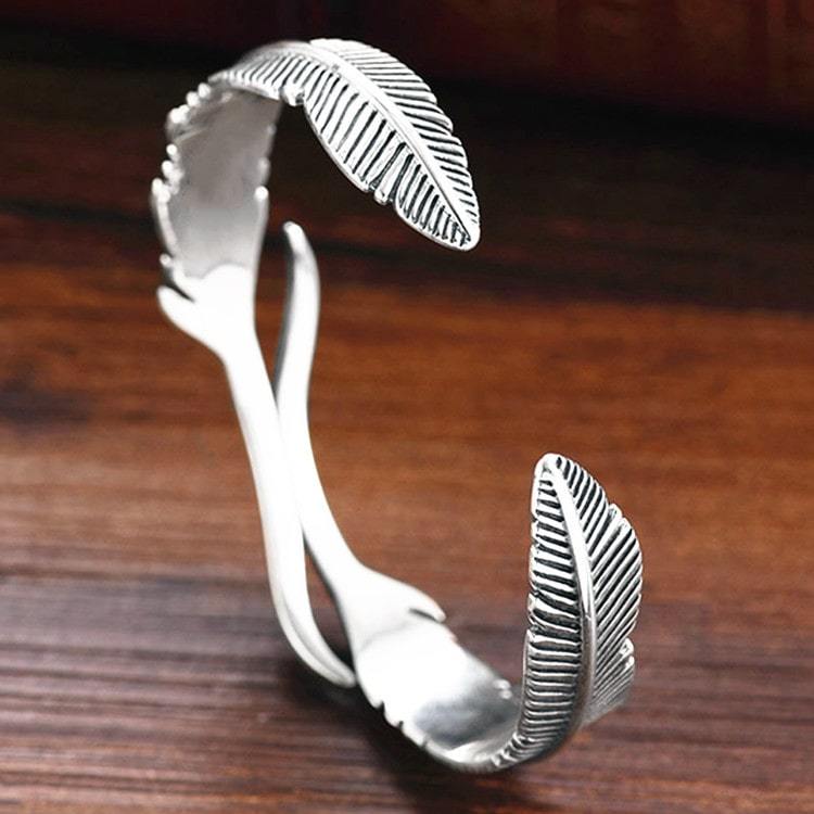 '' I will be always here with you '' Feather Bracelet