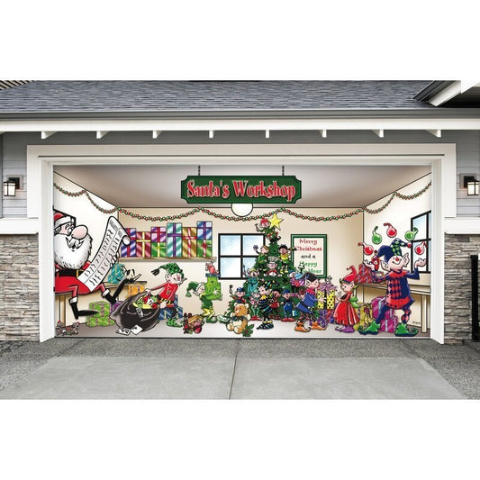 Porte de garage de l'atelier du Père Noël 