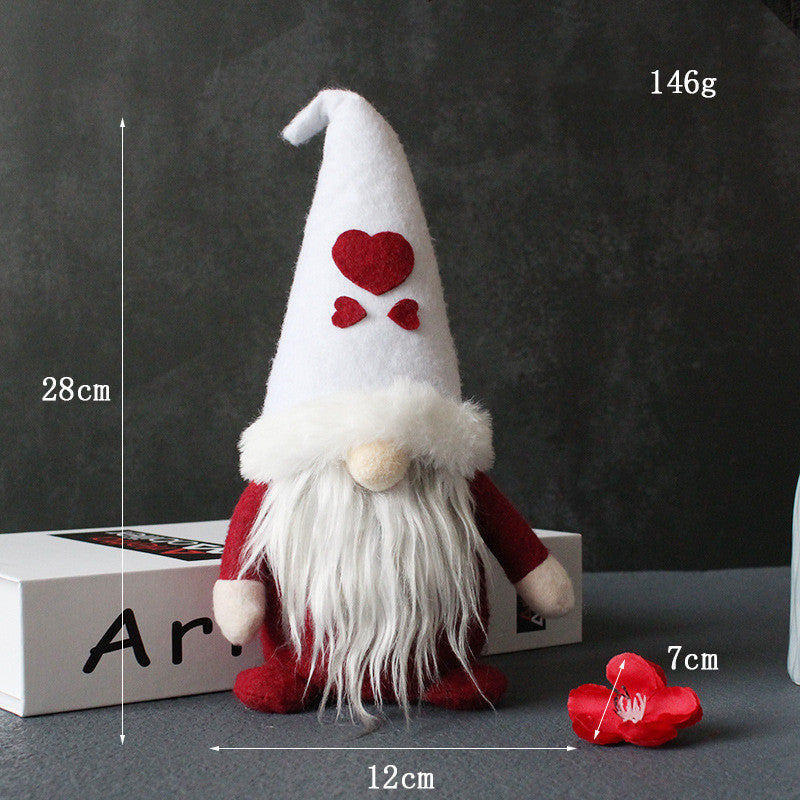 Cute Plush Gnomes With Red Hat And Plaid Apron