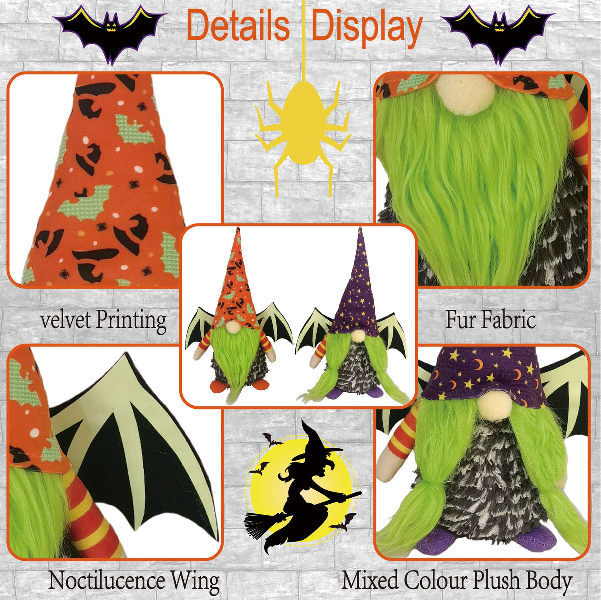 Halloween Luminous Bat Gnome