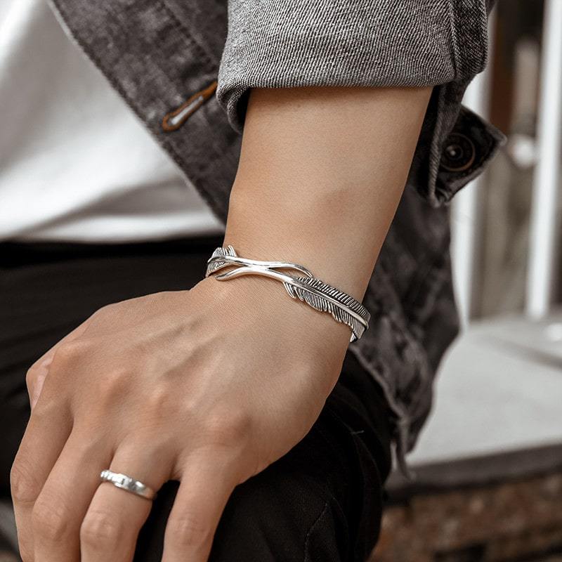 '' I will be always here with you '' Feather Bracelet