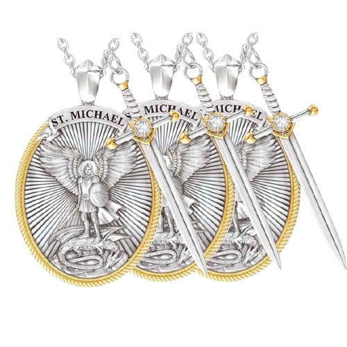 St. Michael Archangel Pendant (Necklace) -Half price from the second one- Order 2 Enjoy the Price $9.99/Pc