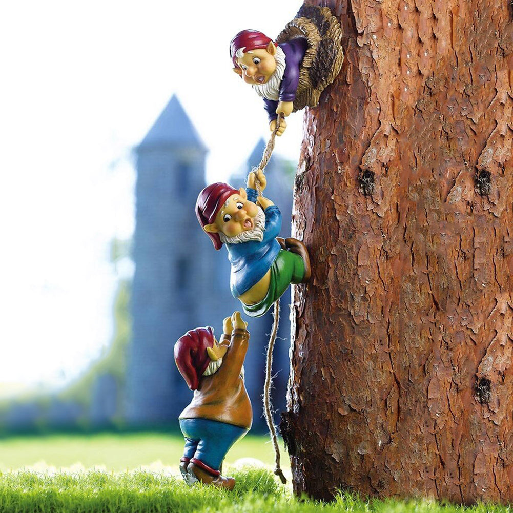 Sculpture de nains grimpants en résine, Statue d'art de Gnome, ornement de jardin, décoration de maison