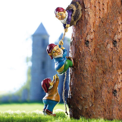 Sculpture de nains grimpants en résine, Statue d'art de Gnome, ornement de jardin, décoration de maison