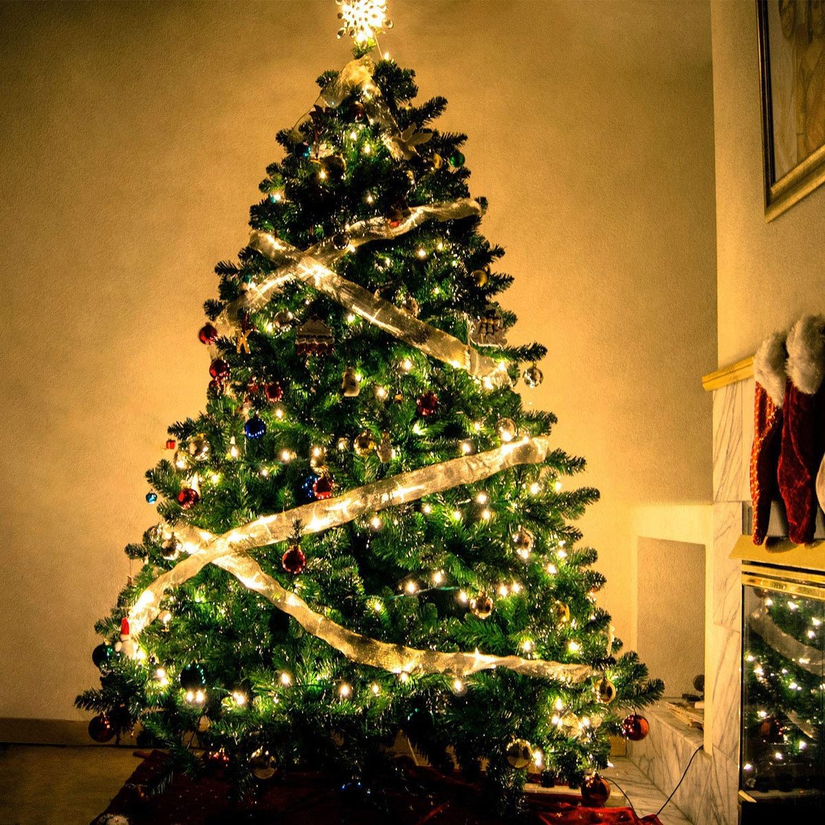Vente de liquidation💥Guirlande lumineuse en ruban de Noël 