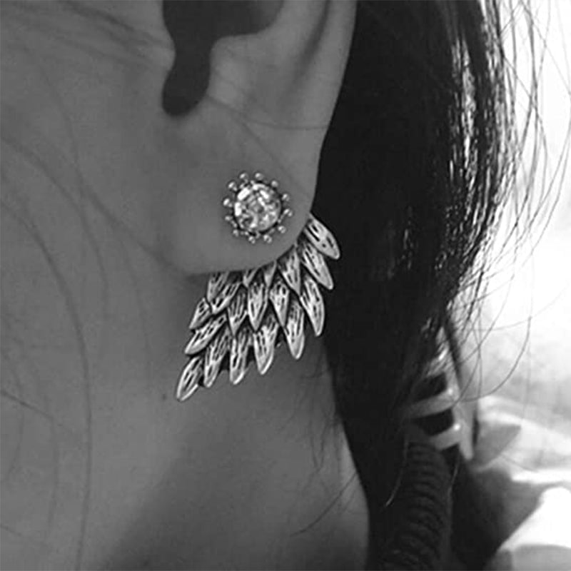 '' I Will Be Always Here With You '' Angel Wing Earrings