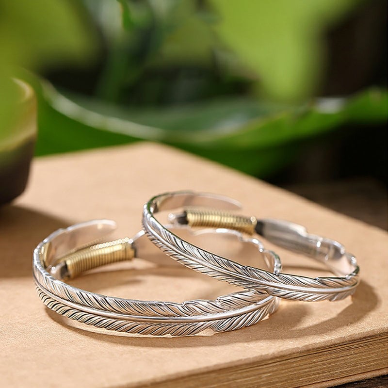 '' I Will Be Always Here With You '' Feather Bracelet