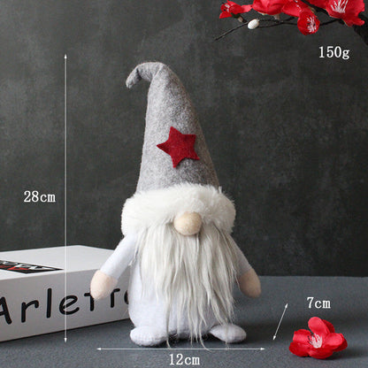 Cute Plush Gnomes With Red Hat And Plaid Apron