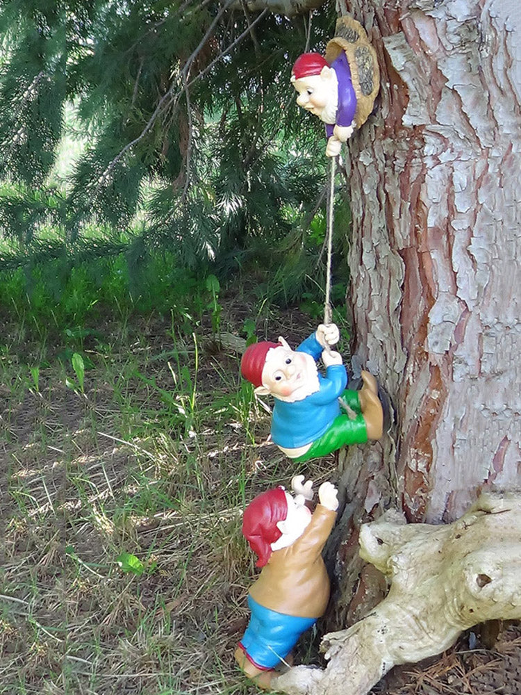 Sculpture de nains grimpants en résine, Statue d'art de Gnome, ornement de jardin, décoration de maison