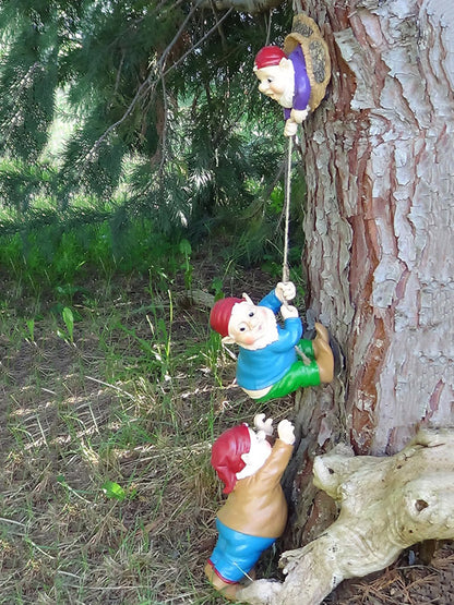 Sculpture de nains grimpants en résine, Statue d'art de Gnome, ornement de jardin, décoration de maison