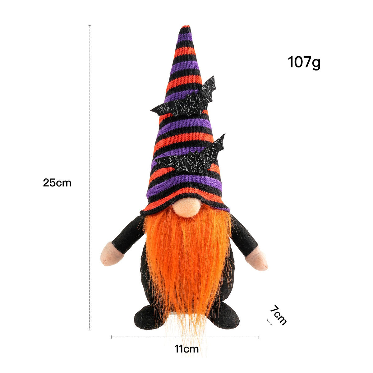 Halloween Striped Hat Gnome
