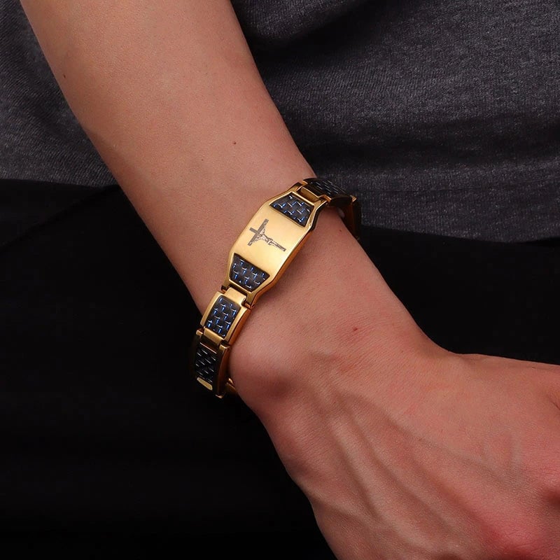 '' Walk with Lord '' Cross Bracelet