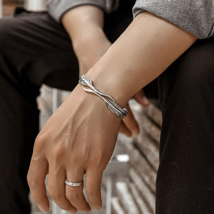 '' I will be always here with you '' Feather Bracelet