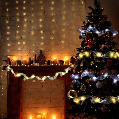 Vente de liquidation💥Guirlande lumineuse en ruban de Noël 