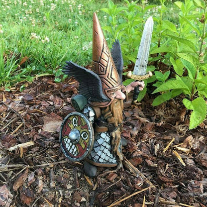 Statue de nain de jardin de combat pour protéger votre jardin