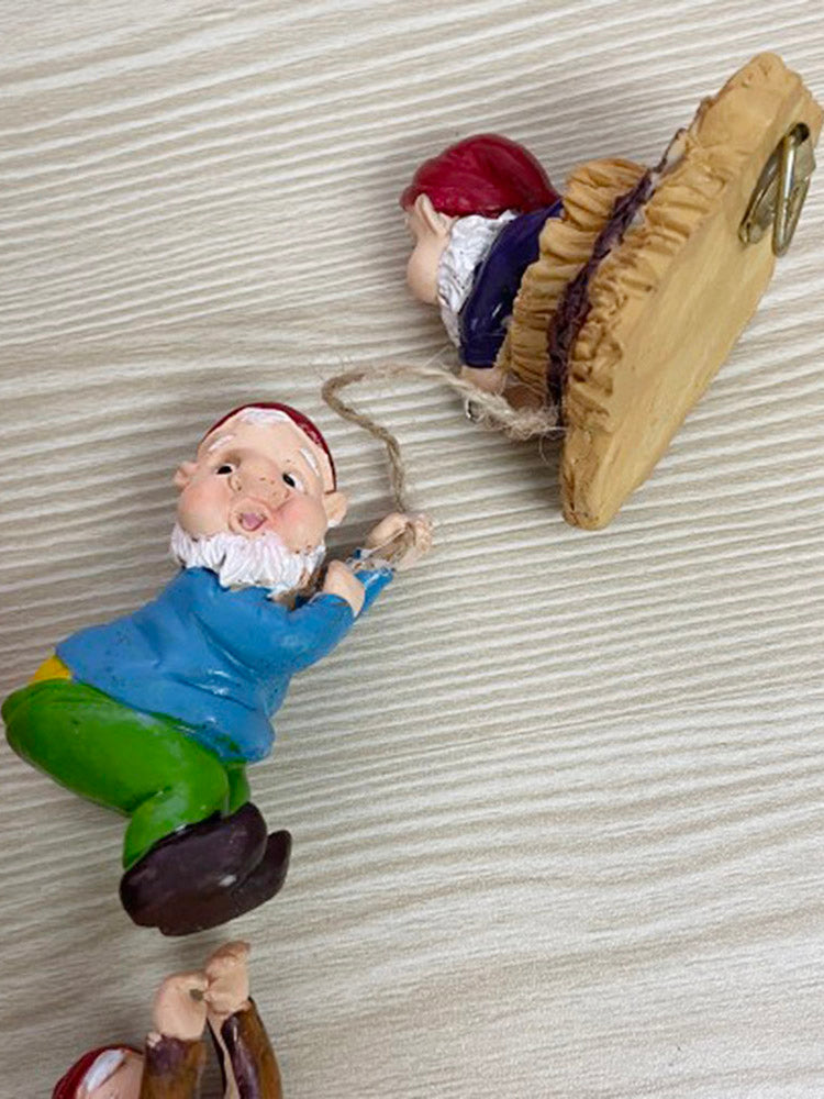 Sculpture de nains grimpants en résine, Statue d'art de Gnome, ornement de jardin, décoration de maison
