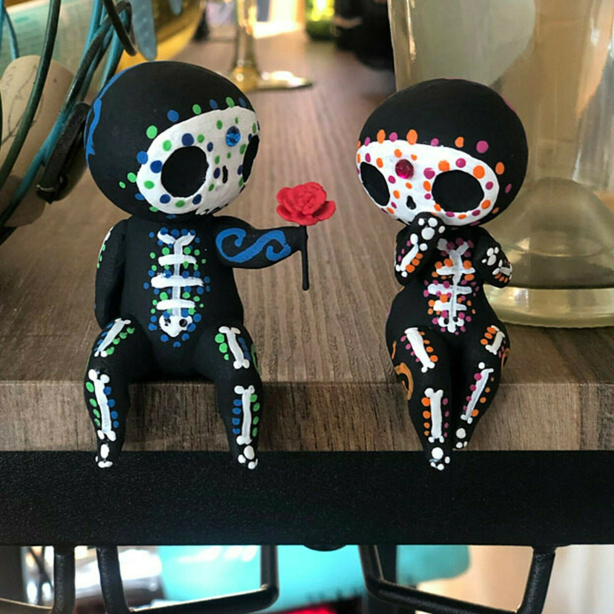 🎁Figurine de couple de crâne en sucre 