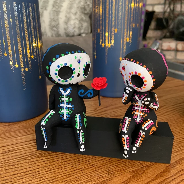 🎁Figurine de couple de crâne en sucre 