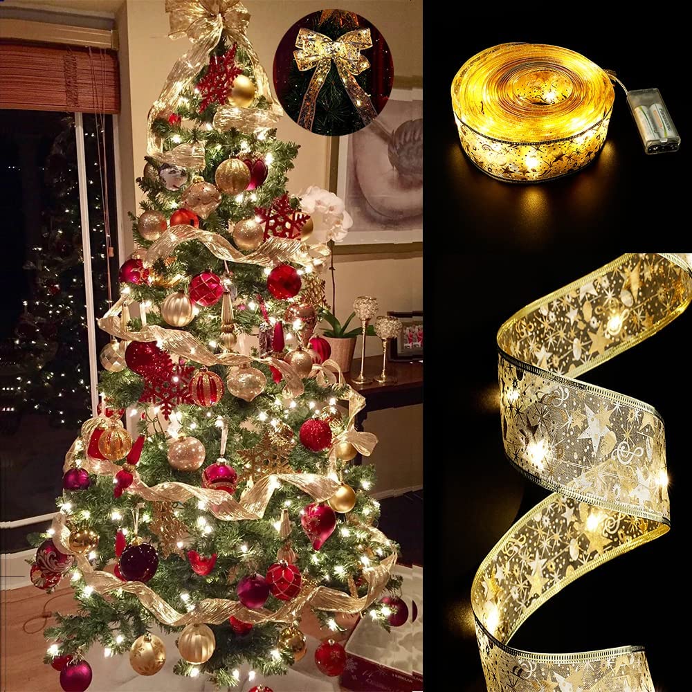 Vente de liquidation💥Guirlande lumineuse en ruban de Noël 