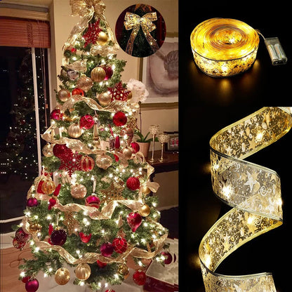 Vente de liquidation💥Guirlande lumineuse en ruban de Noël 