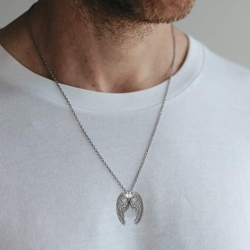 '' Let your dreams be your wings '' Angel Wing Necklace