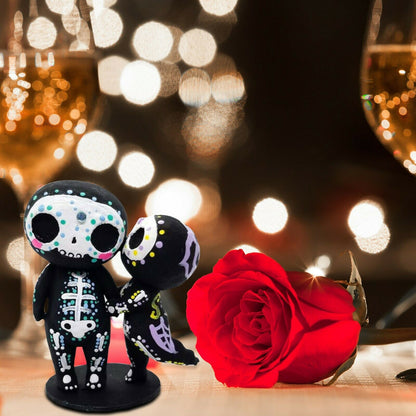 🎁Figurine de couple de crâne en sucre 